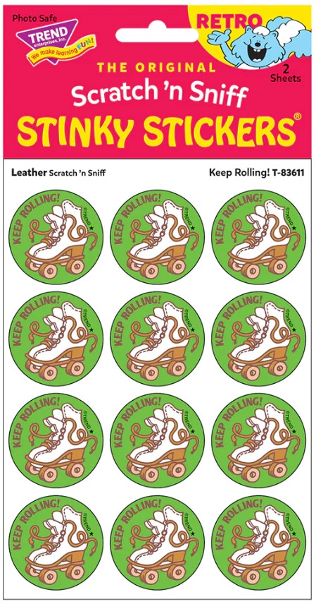 Keep Rolling! Leather Scratch 'n Sniff Stinky Stickers®