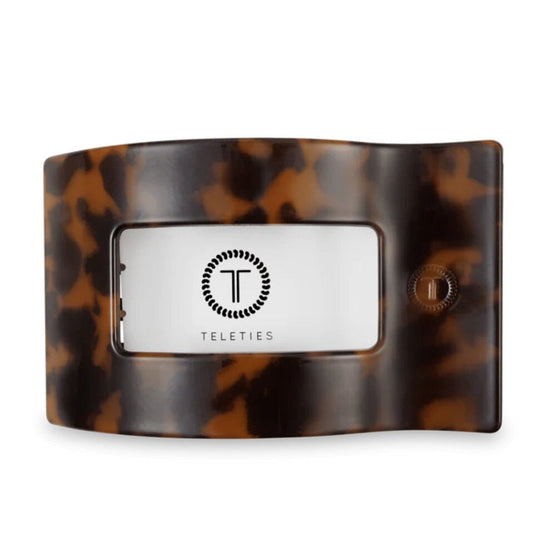 Teleties Tortoise Large Flat Rectangle Hair Clip
