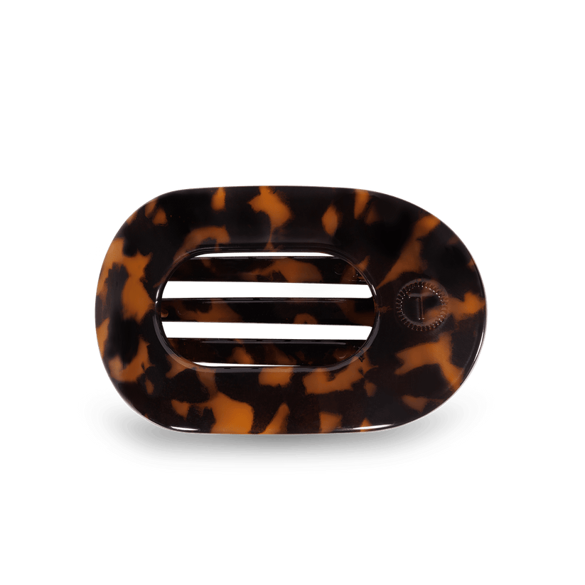 Tortoise Small Flat Round Hair Clip