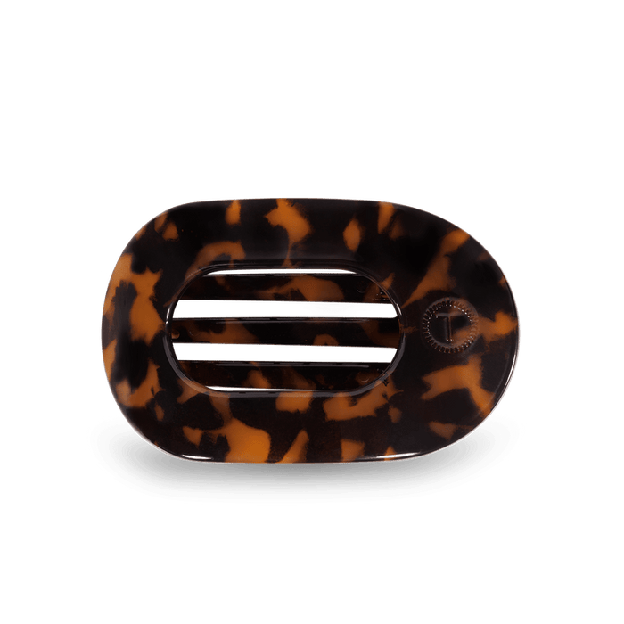 Tortoise Small Flat Round Hair Clip