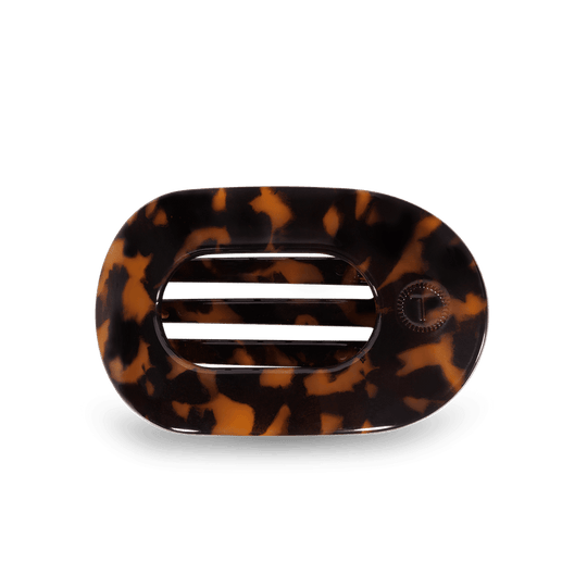 Tortoise Medium Flat Round Hair Clip