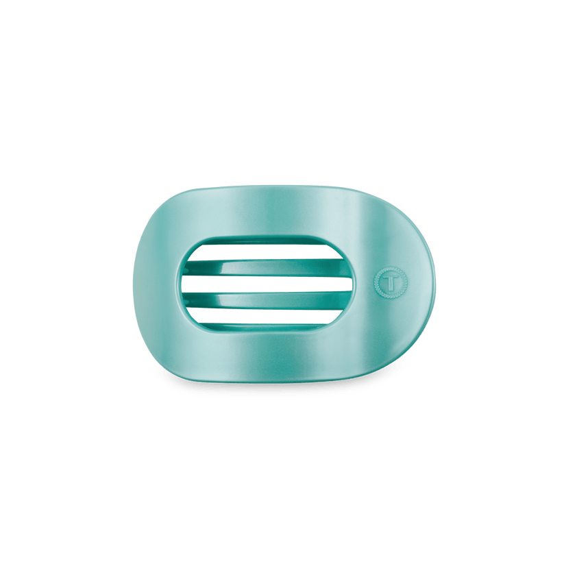 Totally Turquoise Small Flat Round Hair Clip
