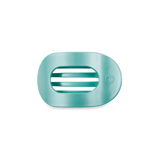 Totally Turquoise Small Flat Round Hair Clip