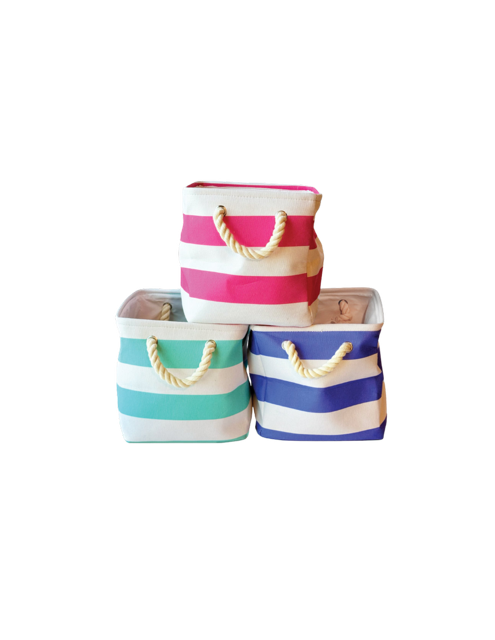 Striped Canvas Tote - 3 Colors