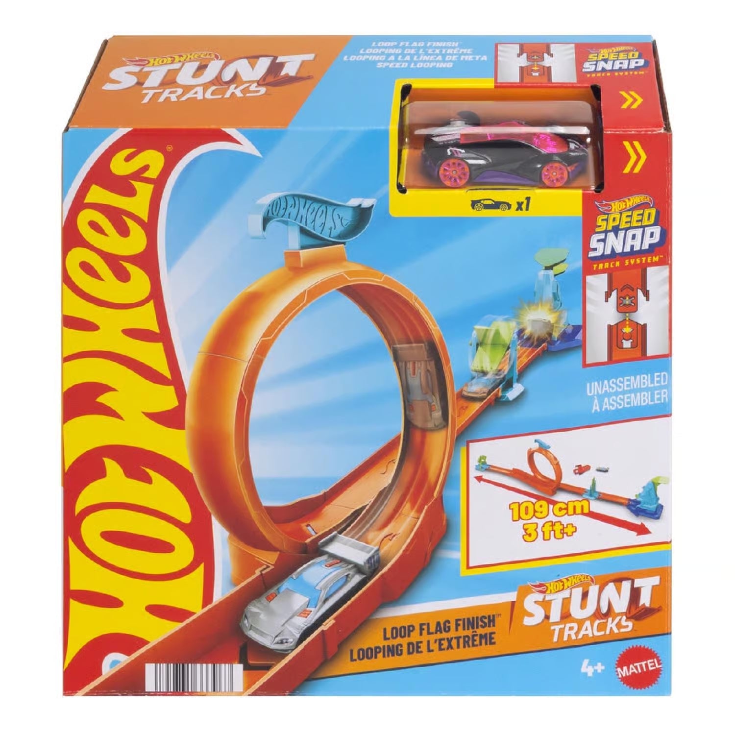 Hot Wheels Slam Jump Challenge Track Set & Die-cast Car