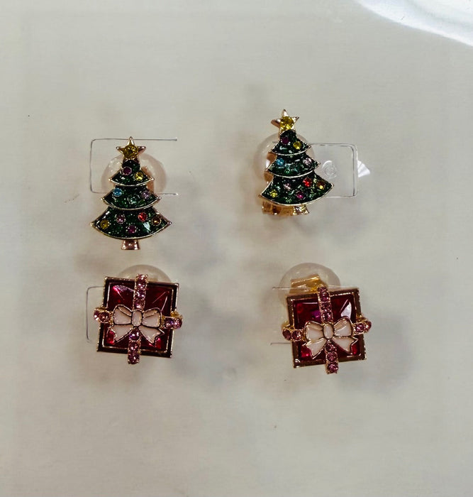 Baulbebar Christmas Tree Present Clip Earrings Childrens