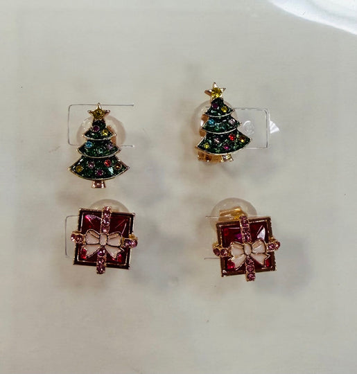 Baulbebar Christmas Tree Present Clip Earrings Childrens