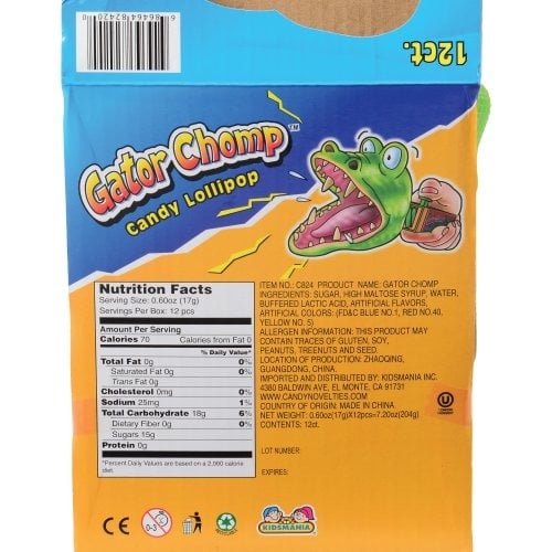 US Toy Gator Chomp Novelty with Lollipop Treat 12-Piece Set