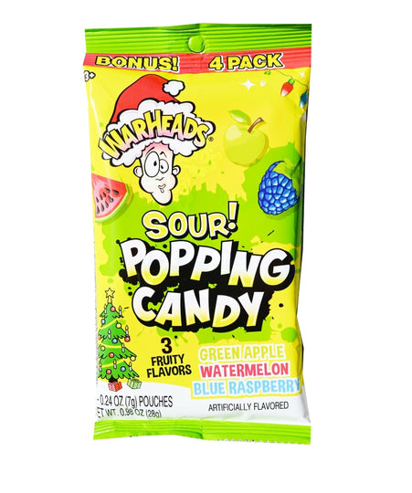 Warheads Sour Popping Christmas Candy Bag 0.98 oz