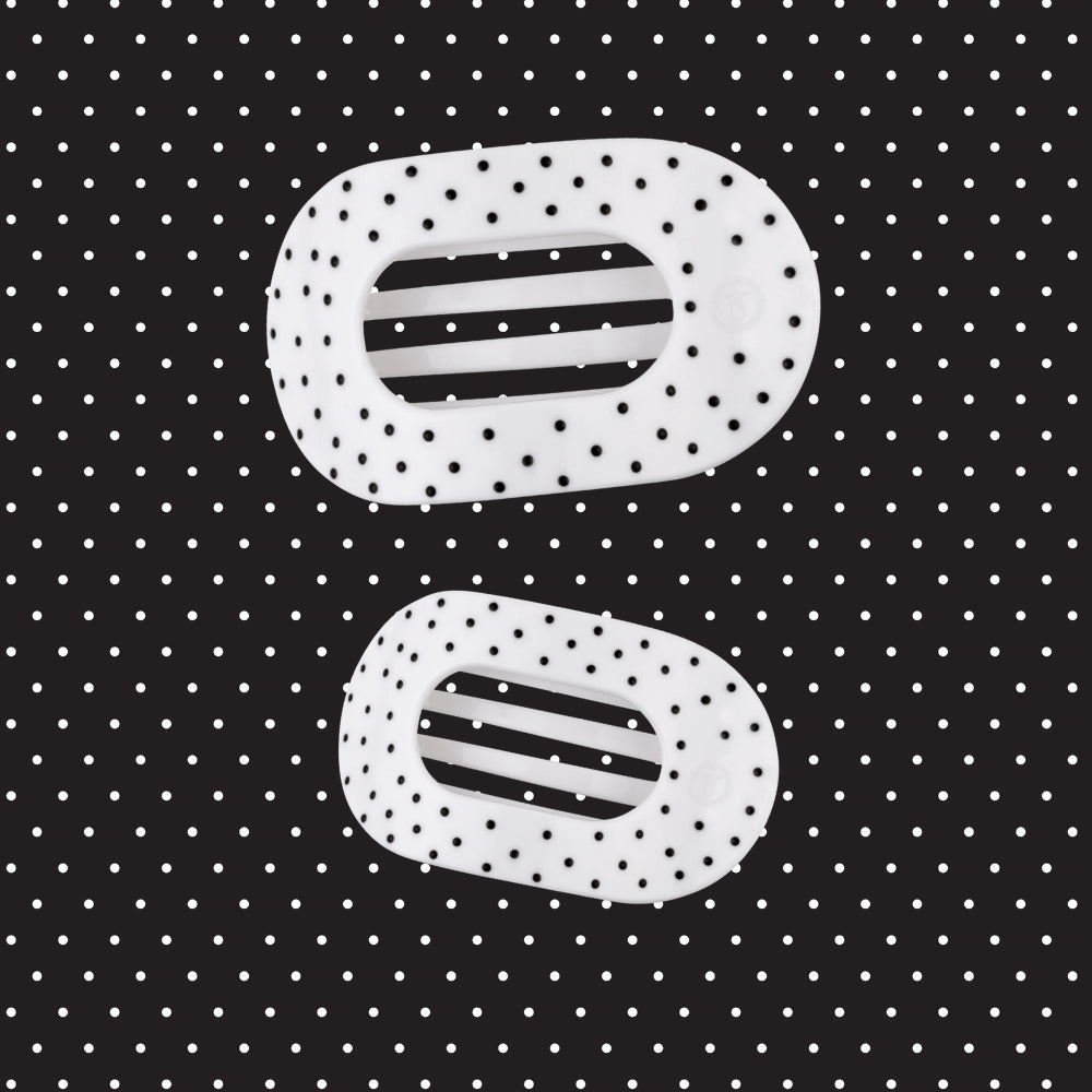 TELETIES White Polka Dot Party Large Hair Clip