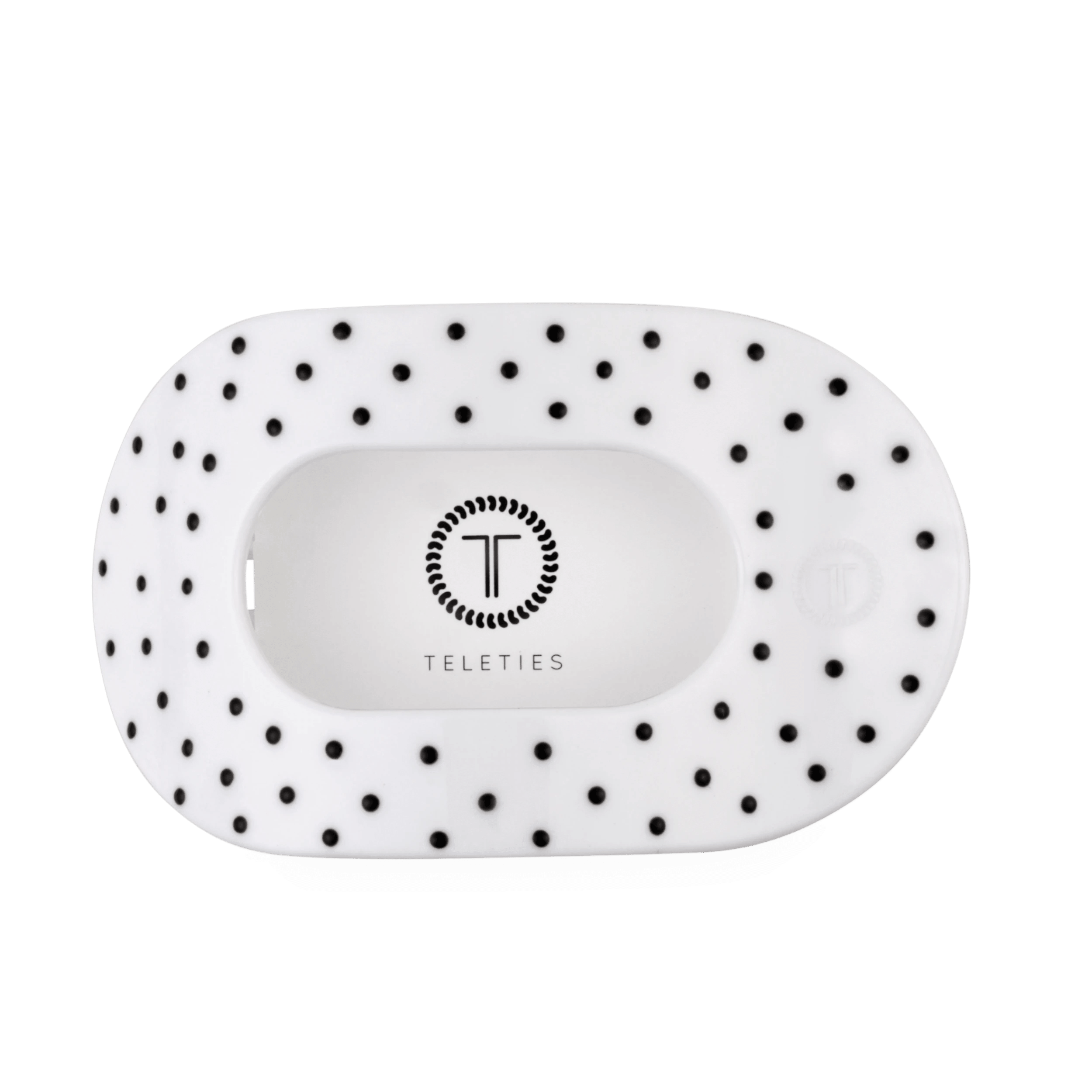 TELETIES White Polka Dot Party Large Hair Clip