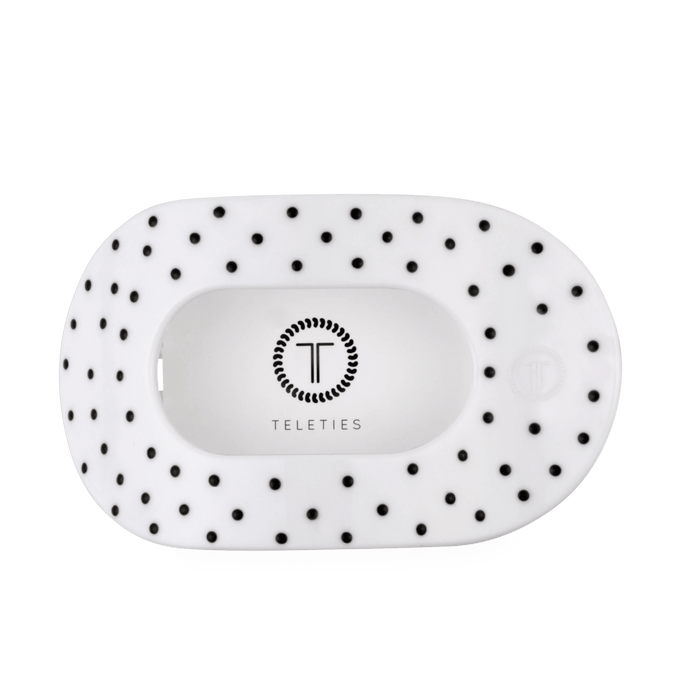 TELETIES White Polka Dot Party Large Hair Clip