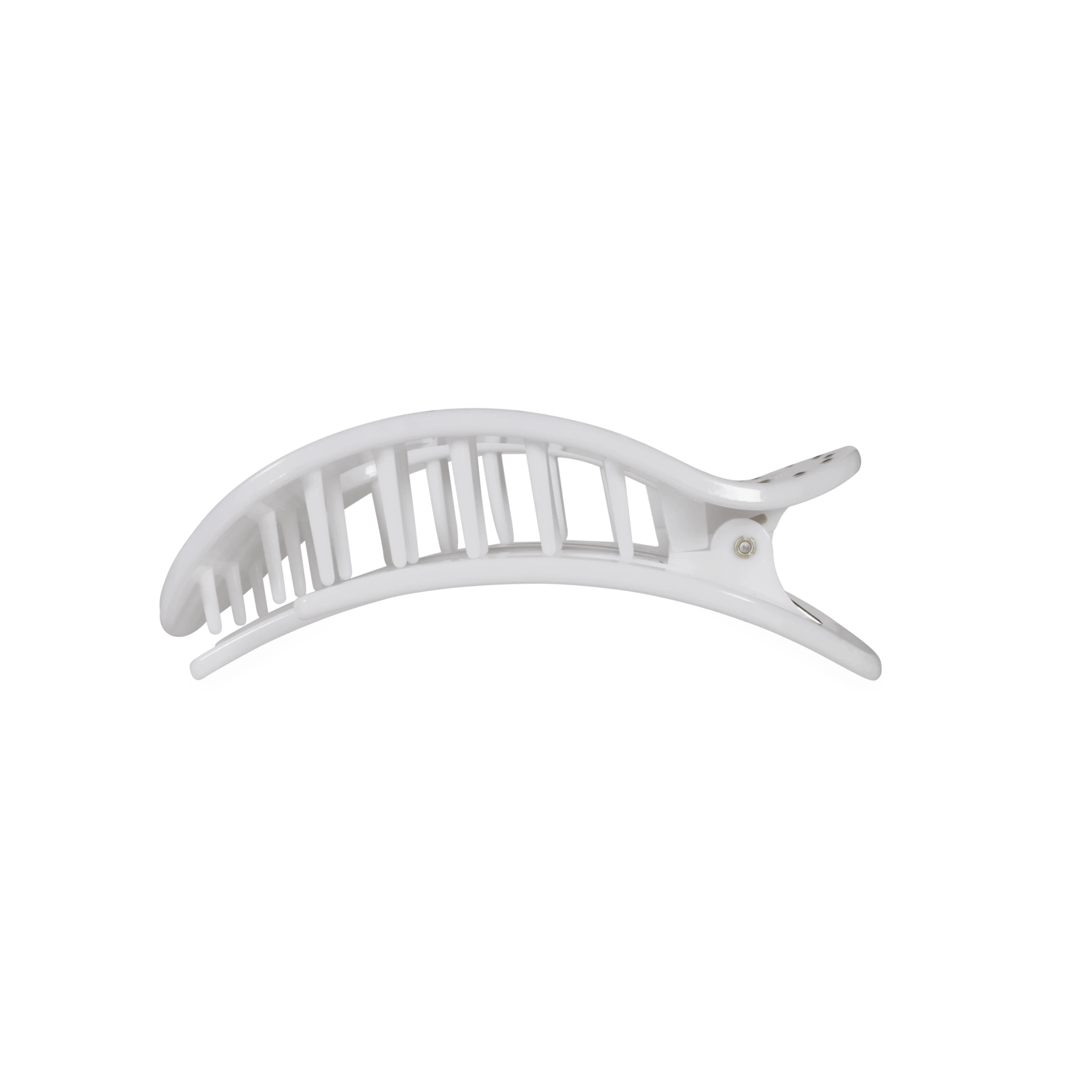 TELETIES White Polka Dot Party Medium Flat Round Hair Clip