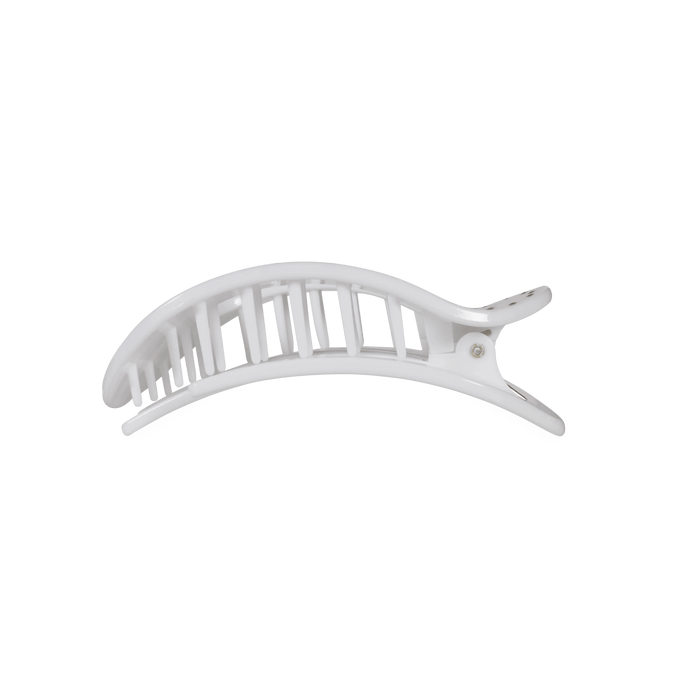 TELETIES White Polka Dot Party Medium Flat Round Hair Clip