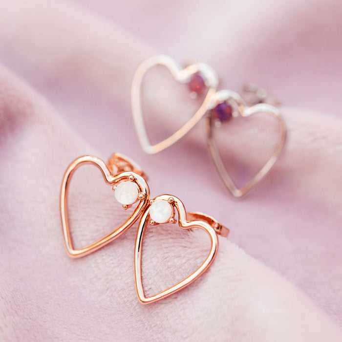 Rose Gold Sweetheart Stone Earrings PuraVida
