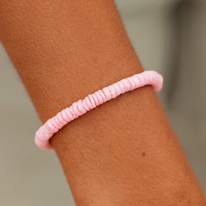 Pink Puka Shell Cord PuraVida Bracelet