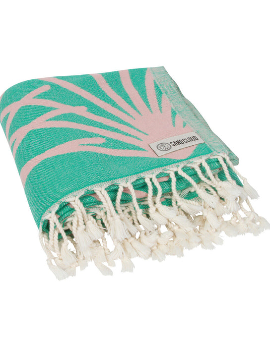 Green Retro Palm Sand Cloud Towel