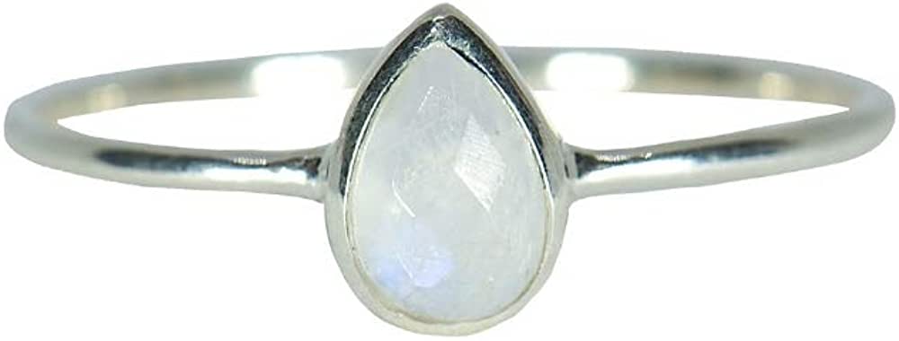 Moonstone Teardrop Ring Silver Ring