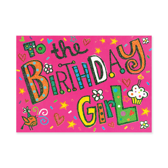 Birthday Girl Glitter Card