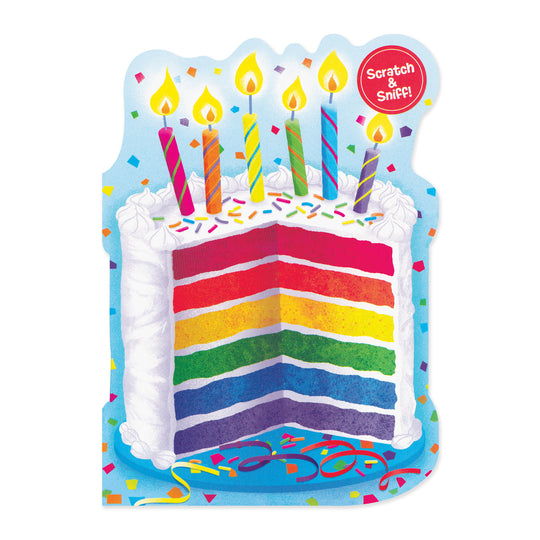 Scratch and Sniff Rainbow Birthday Cake Card