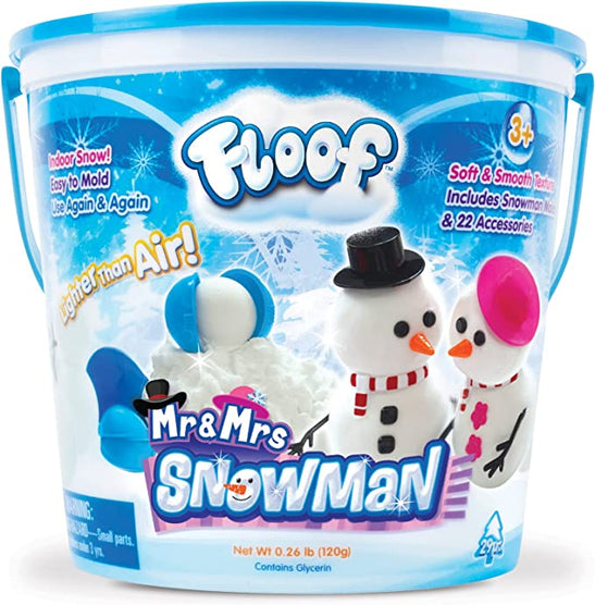 Floof Modeling Clay - Reuseable Indoor Snow - Mr. & Mrs Snowman Set