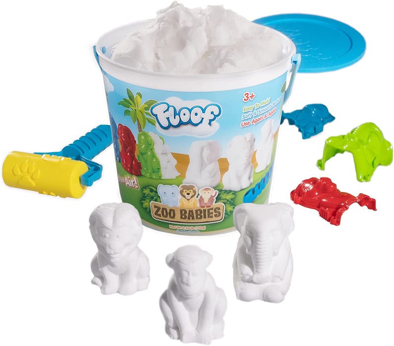 Floof Modeling Clay - Reuseable Indoor Snow - Zoo Babies Set