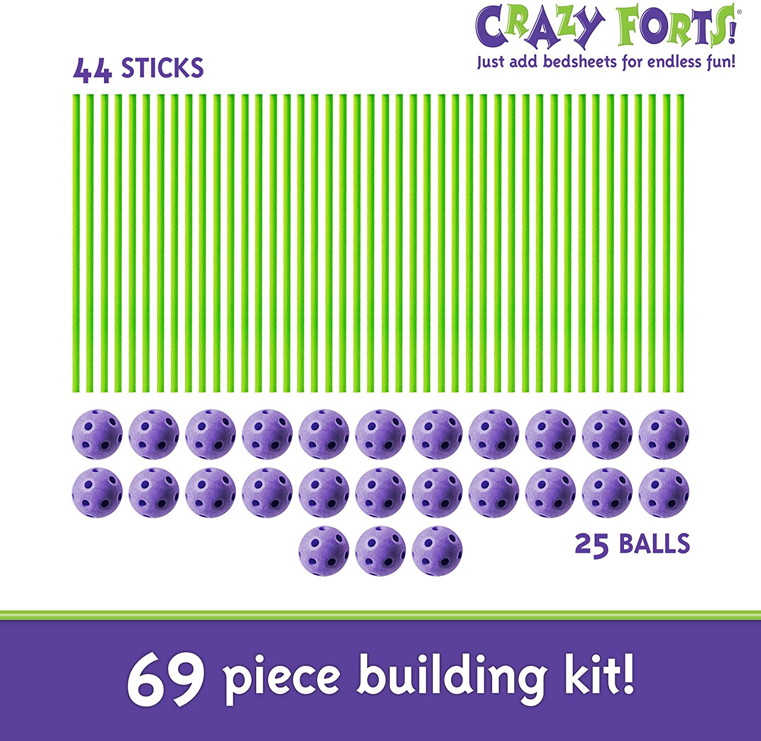 Crazy Fort 69 Pieces Build Your Own Fort Kit
