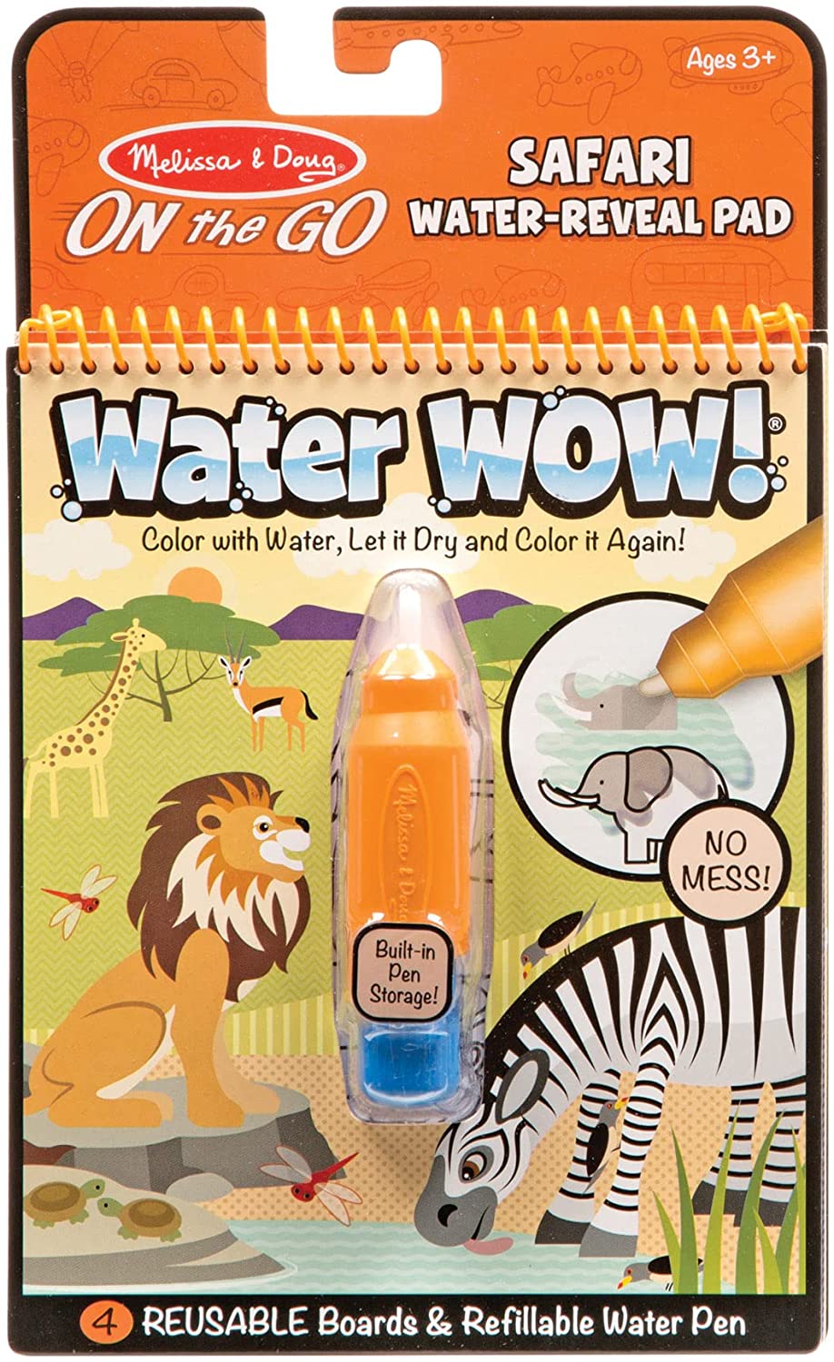 Melissa & Doug On the Go Water Wow! Reusable Water-Reveal  Activity Pads, 3-pk, Colors and Shapes, Fairy Tales, Animals - Travel Toys,  Stocking Stuffers, Mess Free Coloring For Kids Ages 3+ 