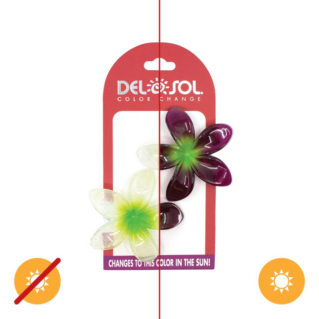 Plumeria Hair Clip UV Fuchsia Green