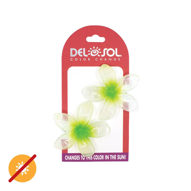 Plumeria Hair Clip UV Fuchsia Green