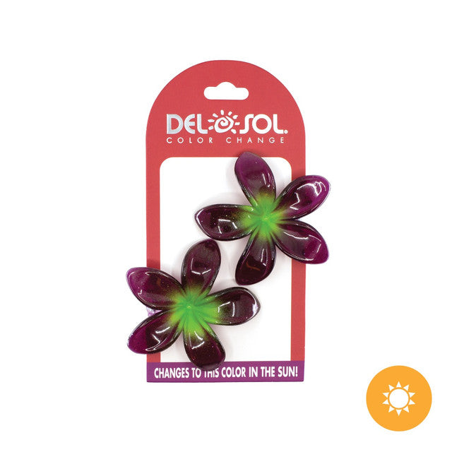 Plumeria Hair Clip UV Fuchsia Green