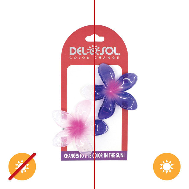 Plumeria Hair Clip UV Pink Purple