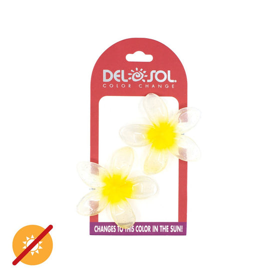 Plumeria Hair Clip UV Yellow Fuchsia
