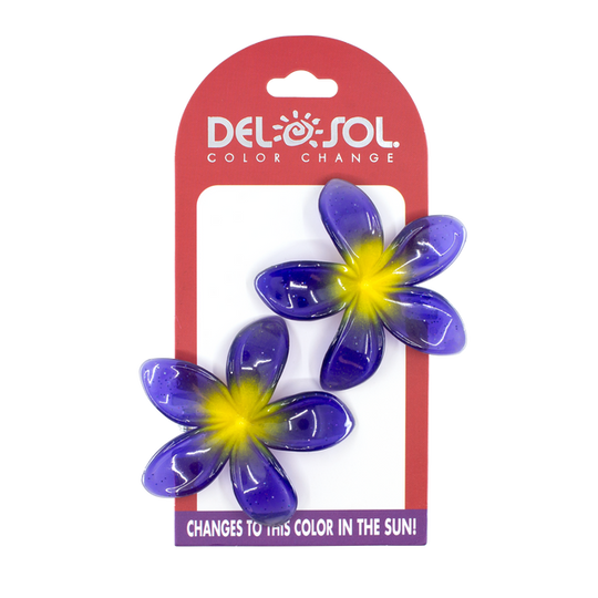 Plumeria Hair Clip UV Yellow Purple
