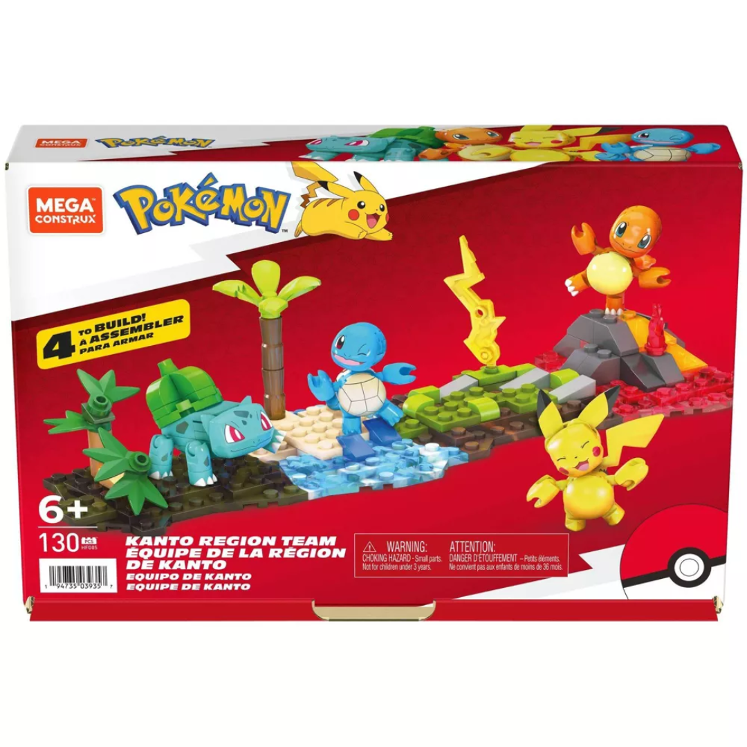 MEGA Pokémon Action Figure Building Toys Set, Kanto Region Team With 130  Pieces, 4 Poseable Characters, Gift Ideas For Kids