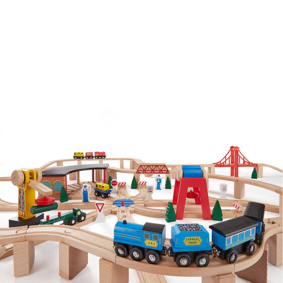 Large Train Wooden Railway Set