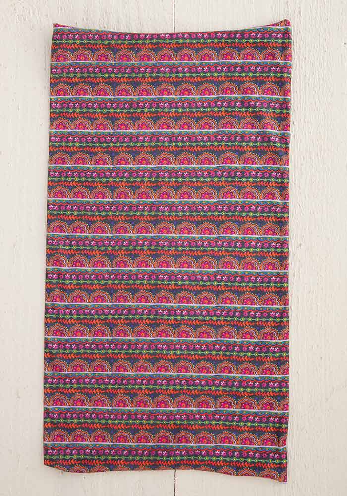 Multi Scalloped Rows Print Boho Bandeau