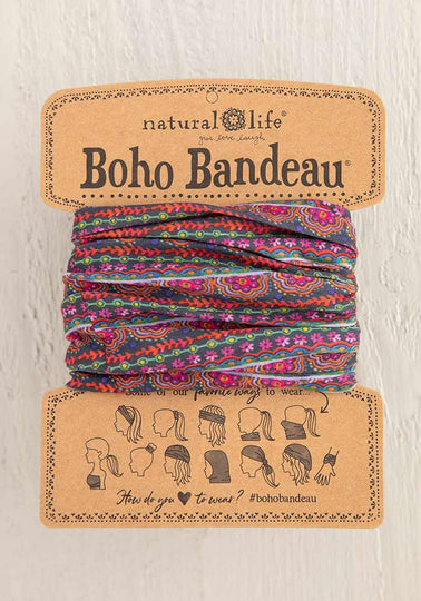 Multi Scalloped Rows Print Boho Bandeau