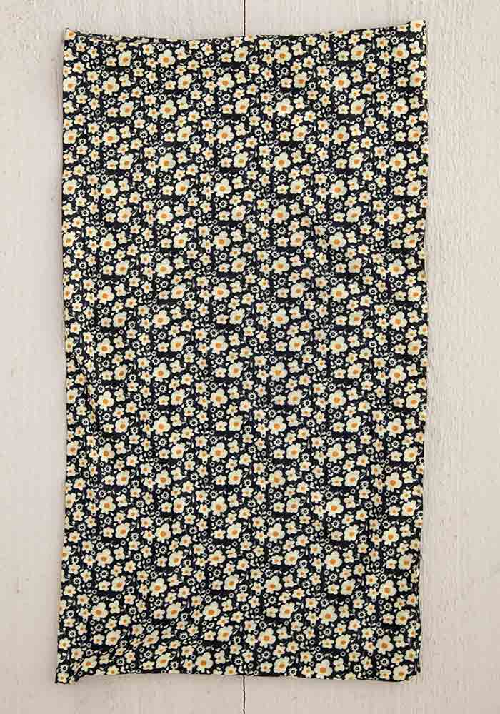Black Cream Floral Print Boho Bandeau