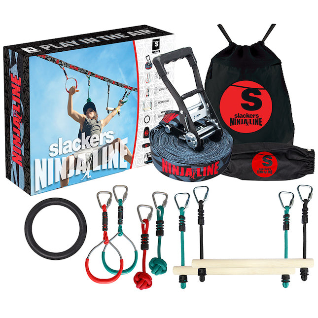 NinjaLine 30' Intro Kit with 7 Hanging Obstacles