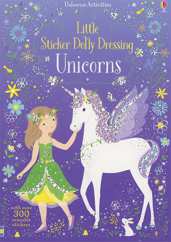Childrens Girls Unicorns Sticker Book Reusable Stickers Colouring Activity